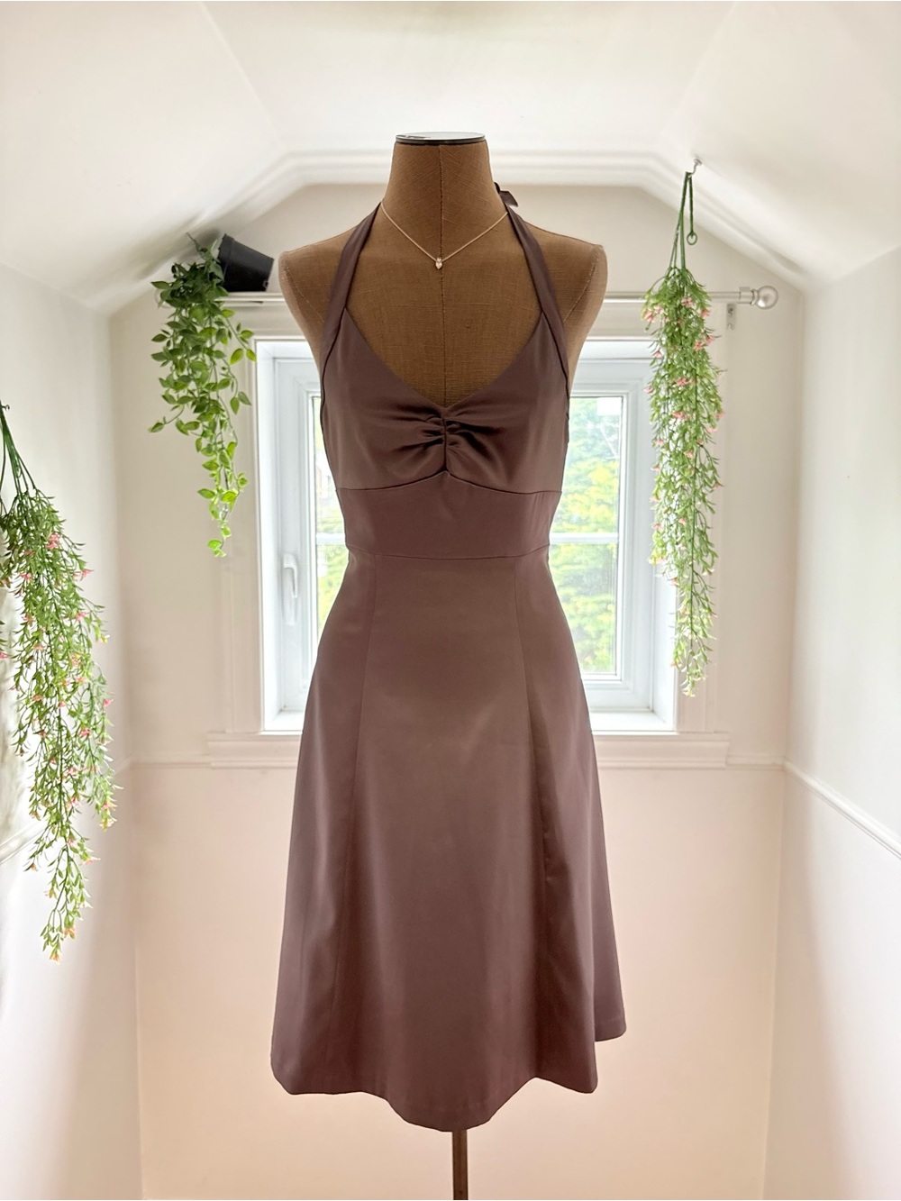 RW&CO. Gray Halter A-Line Dress